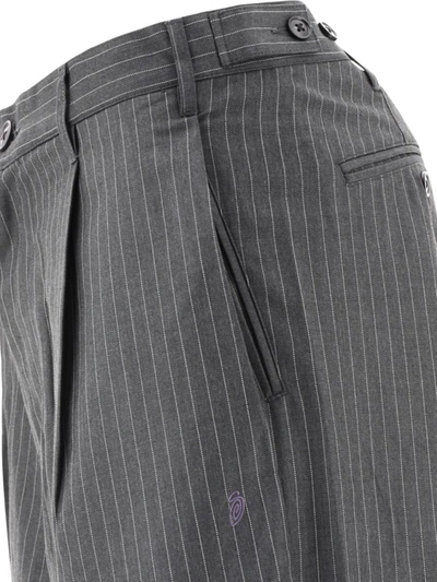 Shop Stussy Stüssy "stripe Volume" Pinstriped Trousers In Grey