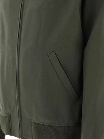 Shop Apc A.p.c. "sutherland Brodé" Jacket In Green