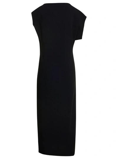 Shop The Row 'blathine' Long Asymetric Black Dress With Concealed Zip Closure In Triacetate Blend Woman