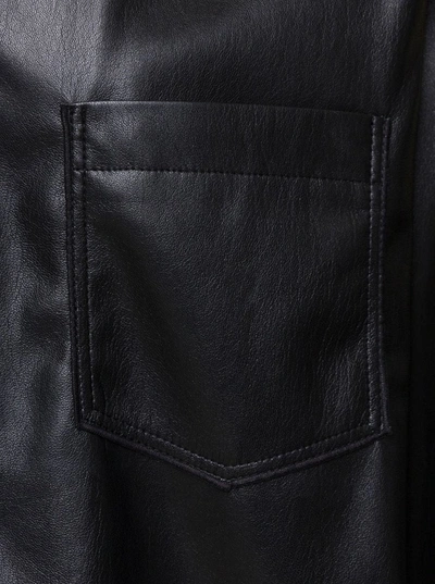 Shop Nanushka 'duco' Black Jacket With Cuban Collar In Faux Leather Woman