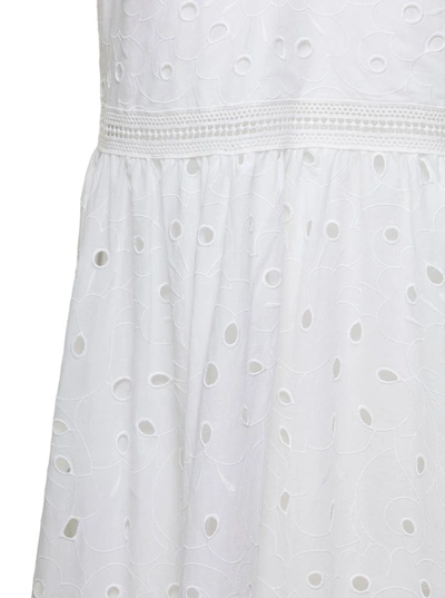 Shop Ivy & Oak 'michaela' Long White Dress With Flounced Skirt In Sangallo Lace Woman