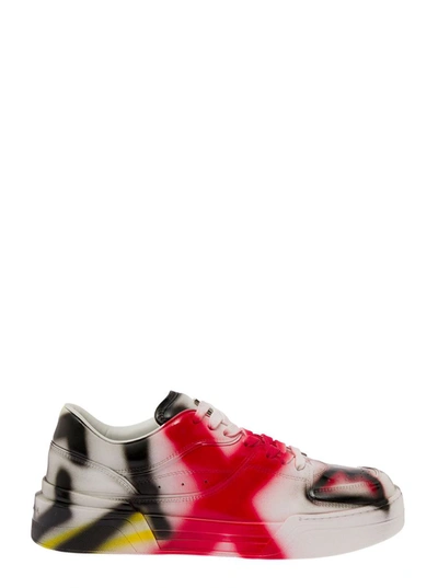 Shop Dolce & Gabbana 'new Roma' Multicolor All-over Graffiti Sneakers In Leather Multicolor Man