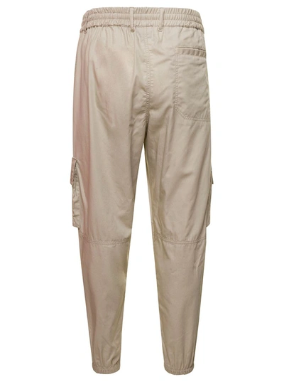 Shop 44 Label Group 'propagator' Beige Cargo Pants With Elasticated Waist In Cotton Man