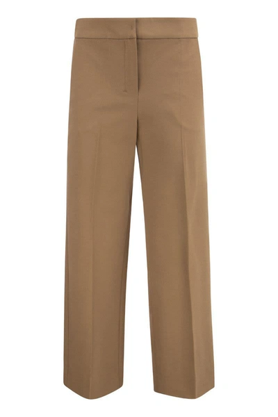 Shop 's Max Mara Baleari - Cotton And Viscose Trousers In Camel