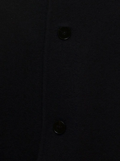 Shop Jil Sander 'sport' Black Single-breasted Coat With Tonal Buttons In Wool Man