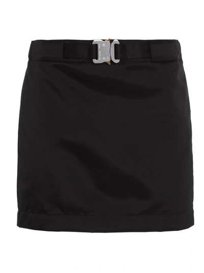 Shop Alyx 1017  9sm Buckle Satin Mini Skirt In Black