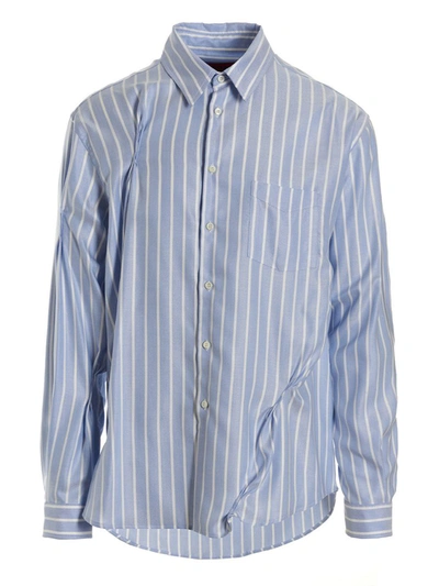 Shop 424 Striped Shirt In Light Blue