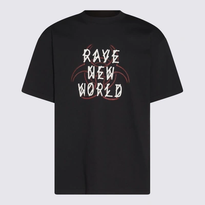 Shop 44 Label Group M Black, White And Red Cotton T-shirt In Black + Rave Skull Hazard