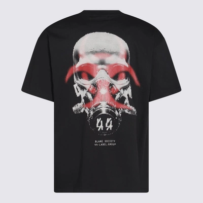 Shop 44 Label Group M Black, White And Red Cotton T-shirt In Black + Rave Skull Hazard