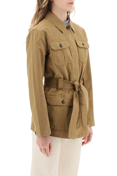 Shop Apc A.p.c. Safari Jacket With Matching Belt In Brown