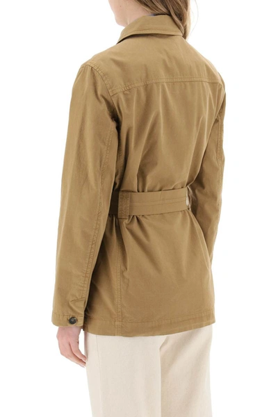 Shop Apc A.p.c. Safari Jacket With Matching Belt In Brown