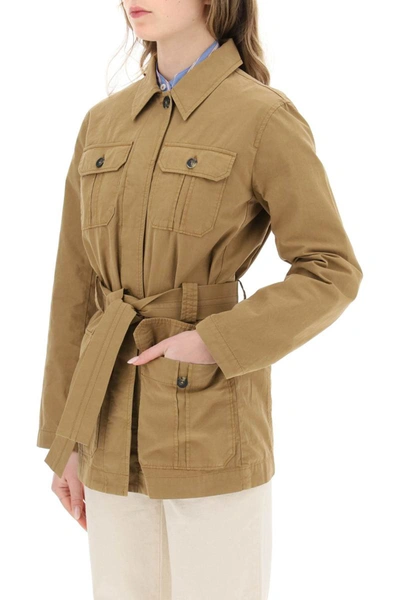Shop Apc A.p.c. Safari Jacket With Matching Belt In Brown