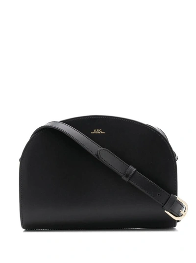 Shop Apc A.p.c. Woman's Demi-lune Black Leather Crossbody Bag