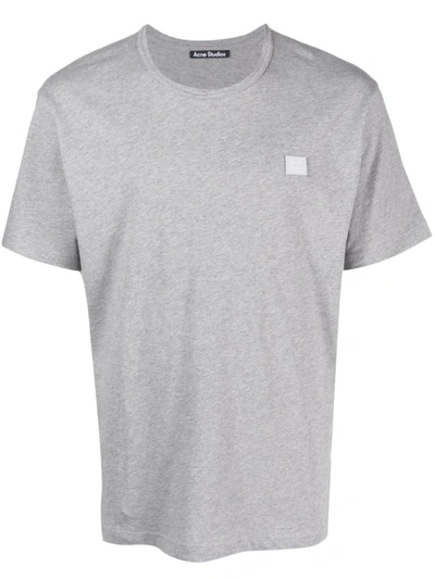 Shop Acne Studios Logo Cotton T-shirt In Grey