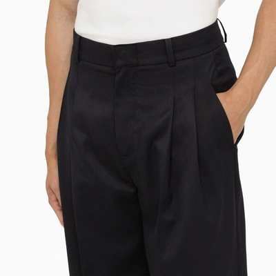 Shop Ader Error Regular Navy Trousers In Blue