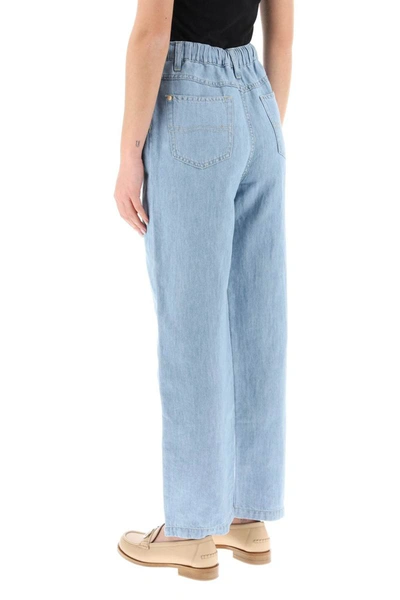 Shop Agnona Drawstring Jeans In Light Denim In Blue