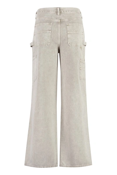Shop Agolde Magda Carpenter Jeans In Grey