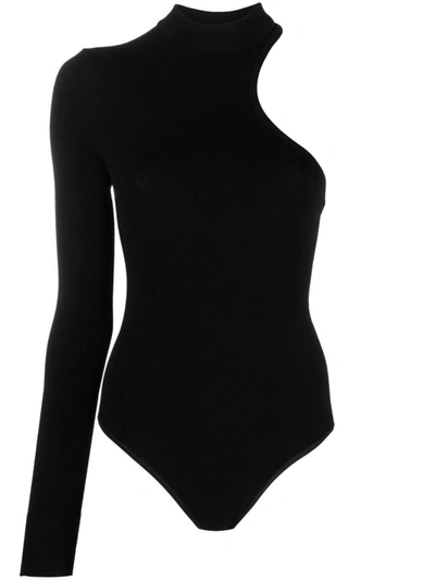 Shop Alaïa Bodysuit With Bardot Neckline In Black