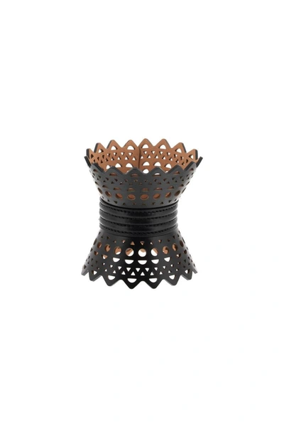 Shop Alaïa Alaia Vienne Leather Corset Bracelet In Black