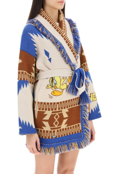 Shop Alanui 'tweety Cowboy Icon' Virgin Wool Cardigan In Multicolor