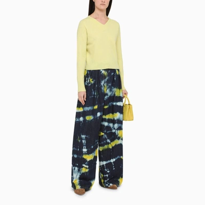 Shop Alanui Moonrise Tie Dye Blue/yellow Trousers