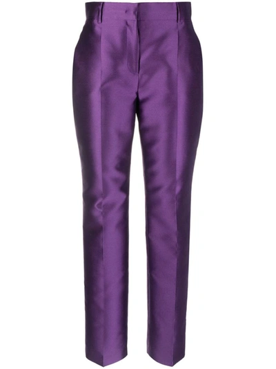 Shop Alberta Ferretti Trousers In Purple