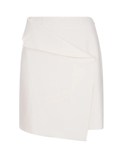 Shop Alexander Mcqueen Asymmetrical Mini Skirt In Soft In White