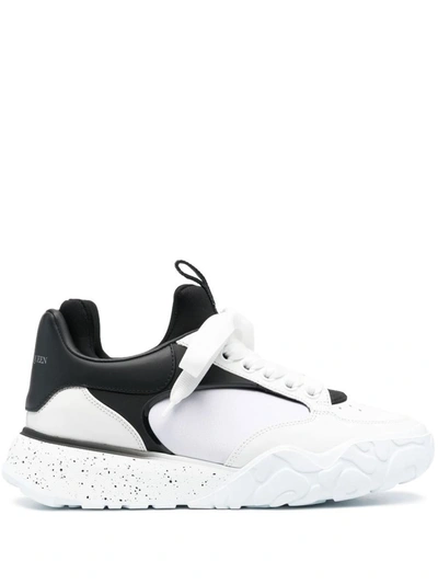 Shop Alexander Mcqueen Court Leather Sneakers In White