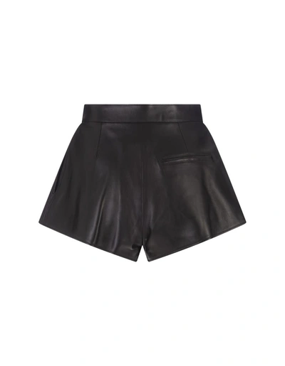 Shop Alexander Mcqueen High Waist Shorts In Leather In Black