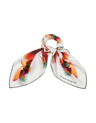 Shop Alexander Mcqueen Ivory And Red Orchid Scarf In White