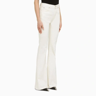 Shop Alexander Mcqueen Ivory Flared Jeans In White