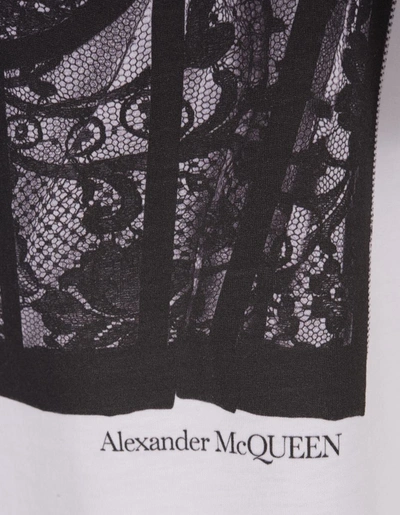 Shop Alexander Mcqueen Lace Corset T-shirt In In White
