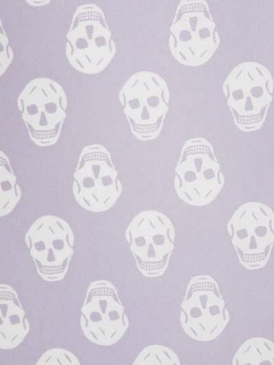 Shop Alexander Mcqueen Lilac Silk Scarf With Skull Pattern In Purple