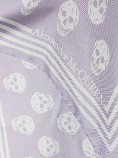 Shop Alexander Mcqueen Lilac Silk Scarf With Skull Pattern In Purple