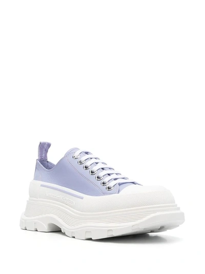 Shop Alexander Mcqueen Lilac And White Tread Slick Laced Shoes In Purple