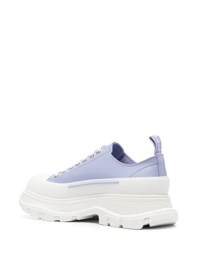 Shop Alexander Mcqueen Lilac And White Tread Slick Laced Shoes In Purple