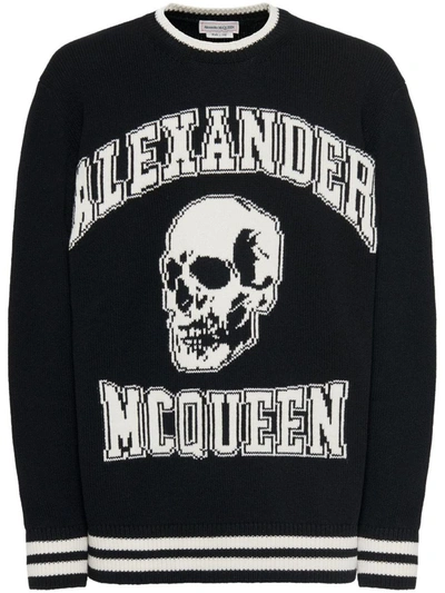 Shop Alexander Mcqueen Logo Organic Cotton Sweatshirt In Black