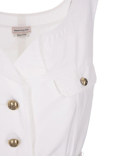 Shop Alexander Mcqueen Military Flared Dress In White