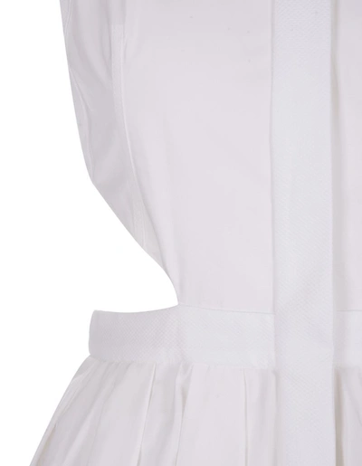 Shop Alexander Mcqueen Shirt Dress With Cut-out Hips In White