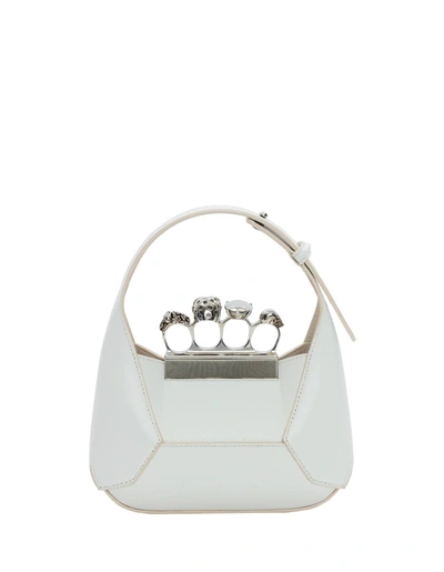 Shop Alexander Mcqueen The Jewelled Hobo Mini Bag In Ivory In White