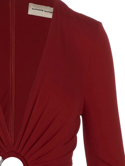 Shop Alexandre Vauthier Cut-out Long Dress In Red