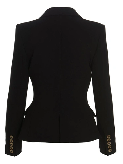 Shop Alexandre Vauthier Double-breasted Wool Blazer Jacket In Black