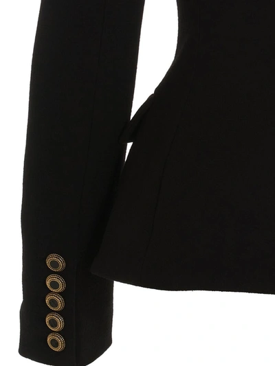 Shop Alexandre Vauthier Double-breasted Wool Blazer Jacket In Black