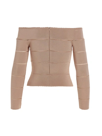 Alexandre Vauthier Pink Off-shoulder Top In Pink
