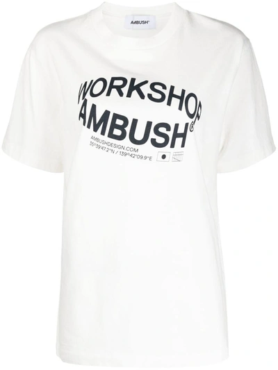 Shop Ambush Logo Cotton T-shirt In White