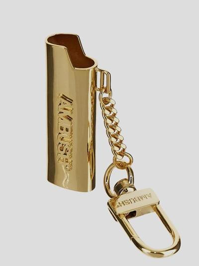 Shop Ambush Logo Lighter Case Key Chain In Golden