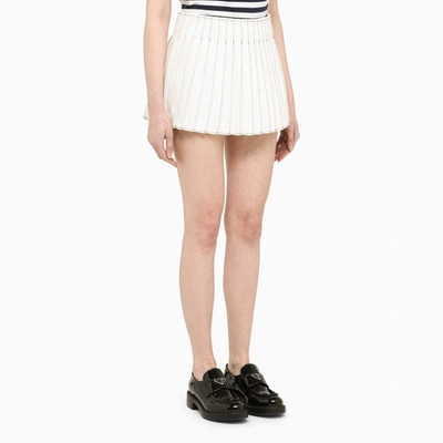 Shop Ami Alexandre Mattiussi Ami Paris Pleated Miniskirt In White