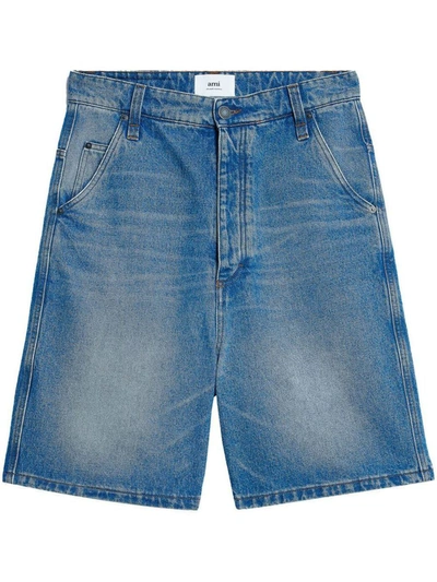 Shop Ami Alexandre Mattiussi Ami Paris Shorts In Bleu Used