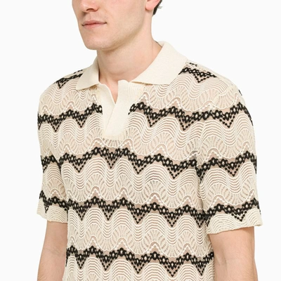 Shop Andersson Bell Knitted Polo Shirt In Beige