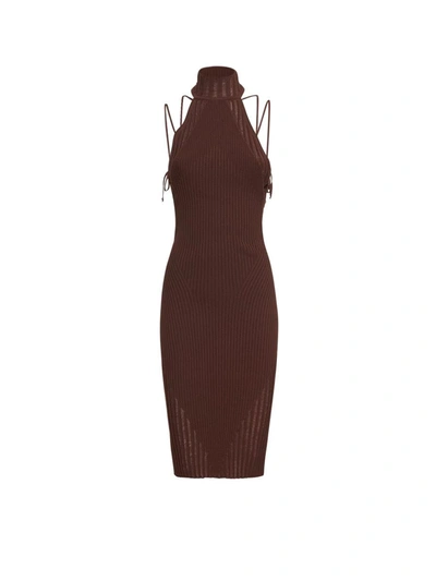 Shop Andrea Adamo Andreādamo Dress In Brown